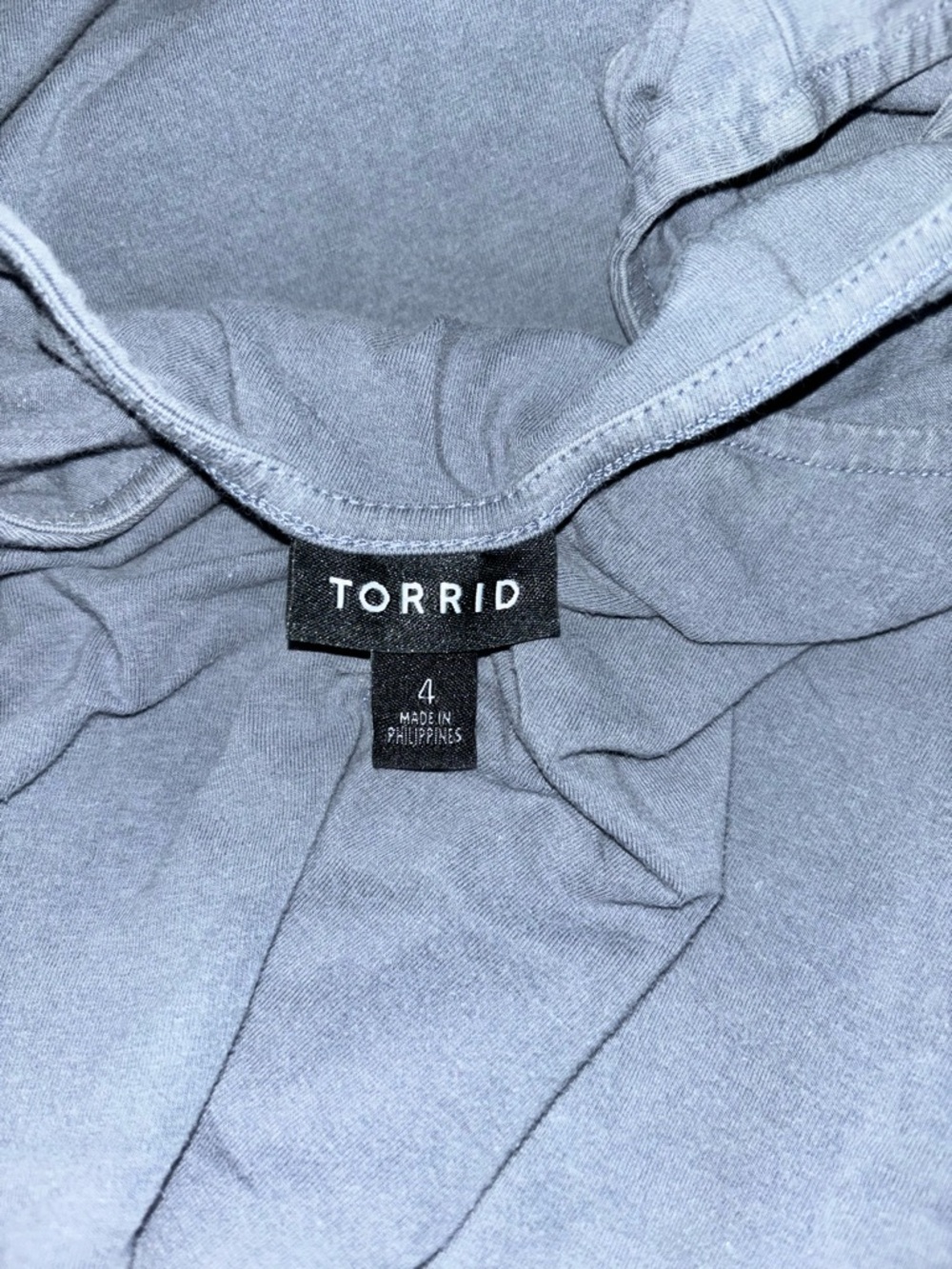 torrid Gray/Blue Scoop Neck Tank with Front Ruching - Picture 3 of 4